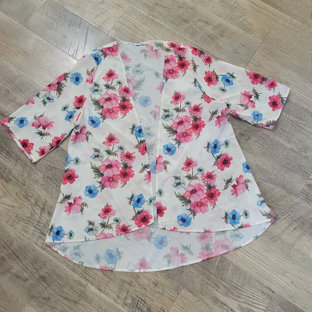 Sheer Floral Kimono